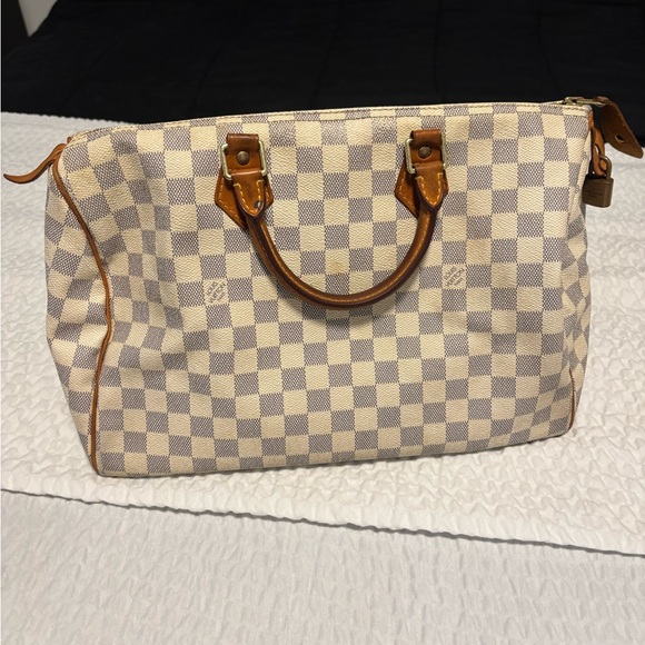 Louis Vuitton Handbags - Louis Vuitton Cream and Brown Checkered Satchel